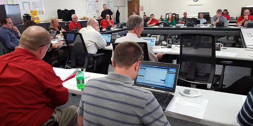 Cyber Security Team works on a simulated breach.